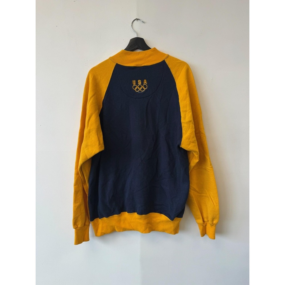 Vintage United States Olympic Team Jacket Medium Navy Yellow‎ Made in USA 80s - Picture 3 of 6
